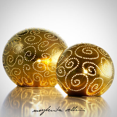 Sfere SPIRALI metallo prezioso Oro 15%  Margherita Vellini  - Lampade in ceramica  - Home Lighting Design