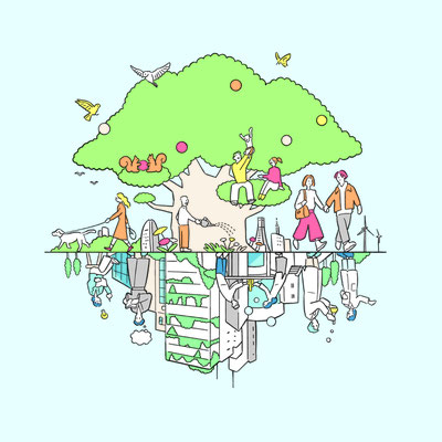 横国刻々 2022 表紙イラスト | AD+D:マッシュルームデザイン | 横浜国立大学