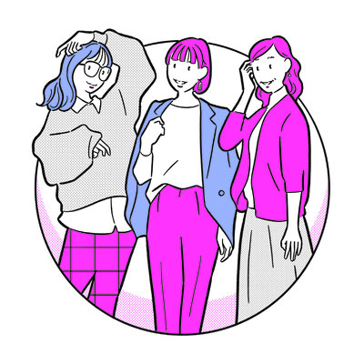 女性がん検診リーフレット イラスト | 赤ちゃんとママ社