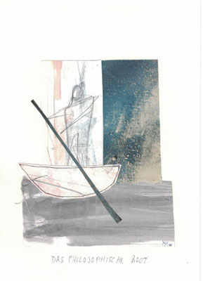 papiercollage, boot, boat