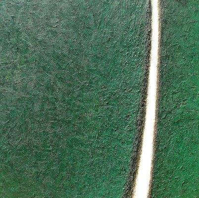 Interstice, vert / Zwischenraum, grün / 100 x 100 cm // Interstice, green 3,28 x 3,28 ft