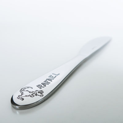 Babybesteck Messer mit Lasergravur Name