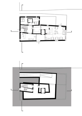 S 20 | Grundriss Erdgeschoss (oben) und Kellergeschoss