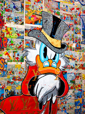 Dagobert duck disney art popart handmade painting artist artwork  Kunst Art By Daniel Jertz