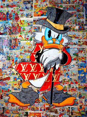Dagobert duck disney art popart handmade painting artist artwork  Kunst Art By Daniel Jertz