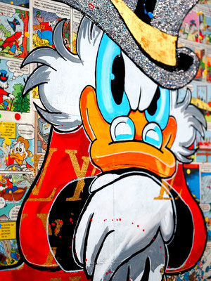 Dagobert duck disney art popart handmade painting artist artwork  Kunst Art By Daniel Jertz