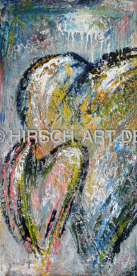 Herzen in blau, 2023, 80 x 40 cm (verkauft)