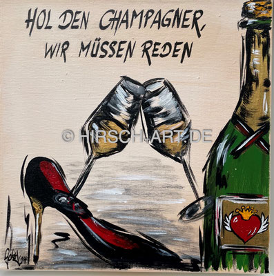 Hol den Champagner - creme IV, 2024, 30 x 30 cm (verkauft)