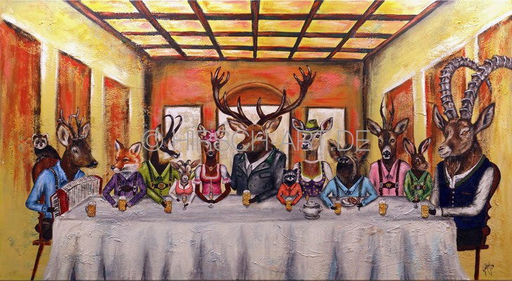 Die letzte Weißwurst, 2024, 100 x 180 cm (verkauft, limitiert als Druck erhältlich)