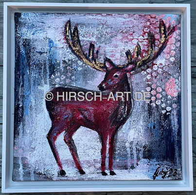 Trilogie Roter Hirsch a, 2023, 30 x 30 cm (verkauft)