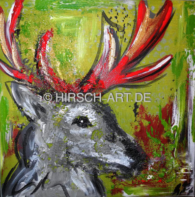 Hirsch-Art II o.T., 2016, 30 x 30 cm (verkauft)