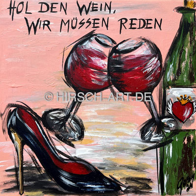 Hol den Wein - rosa III, 2024, 30 x 30 cm