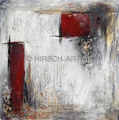 rot weiß gold - abstrakt, 2013, 80 x 80 cm