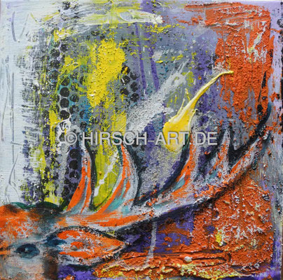 Hirschli türkis, 2014, 30 x 30 cm