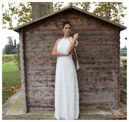 Robe de mariée Adèle -  entièrement en dentelle de coton