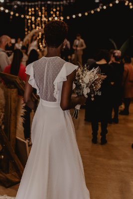 robe de mariée romantique volant mousseline