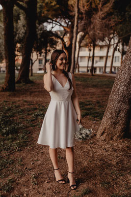 robe de mariée civil romantique légère jupe patineuse