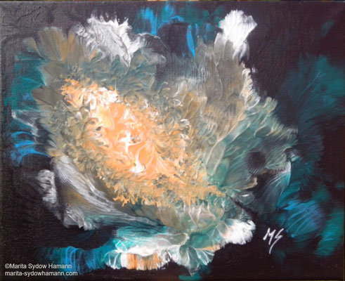 Abstrakte Moderne Kunst Acrylbild Weiss Schwarz Gelb Painting