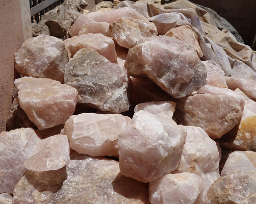 bloques de quartz rose