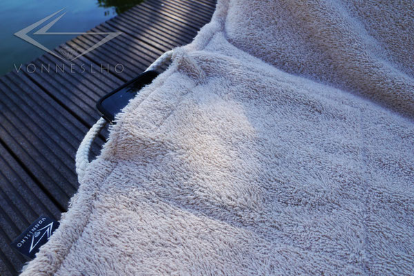 Saunahandtuch extra lang mit Tasche, 2 Meter