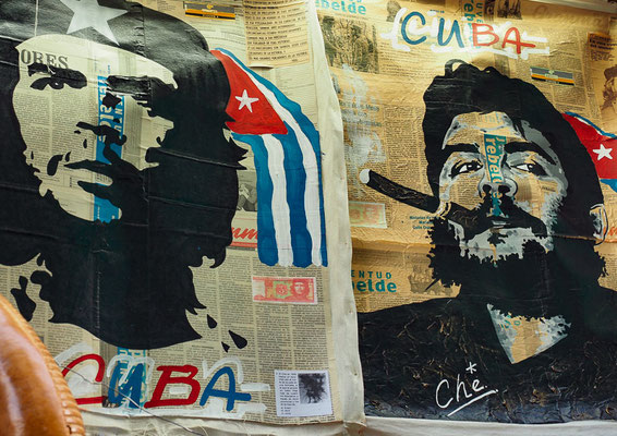 Che und Fidel sind allgegenwärtig auf Kubas Straßen, in Kubas Läden, Apotheken und Markthallen.