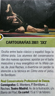 "Allegro ma non troppo o cómo está el patio" de Pedro Berdayes en el Teatro de Madrid. Revista "OnMadrid". Viernes 9 al jueves 15 de febrero de 2007.