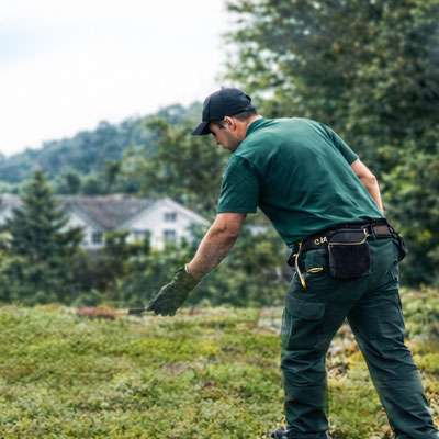 Düngung durch Mitarbeiter auf Gründach