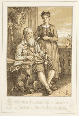 Lithographie Nr. 4, von Lucian Reich, aus Wanderblühten, Hüfingen, 1855
