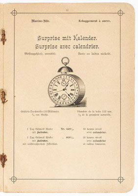 Uhrenkatalog der Firma "Gebrüder Junghans" in Schramberg, aus dem Jahre 1889, Seite 11