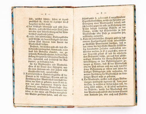 Wanderbuch des Bäckergeselle Fanz Maier Brehme, Gera 1838