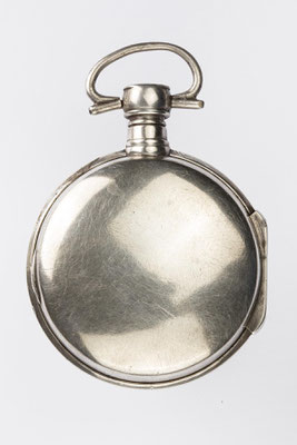 silberne Taschenuhr von Wilhelm Lerch aus Schopfheim, um 1840, Rückseite