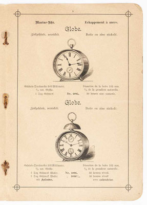 Uhrenkatalog der Firma "Gebrüder Junghans" in Schramberg, aus dem Jahre 1889, Seite 9