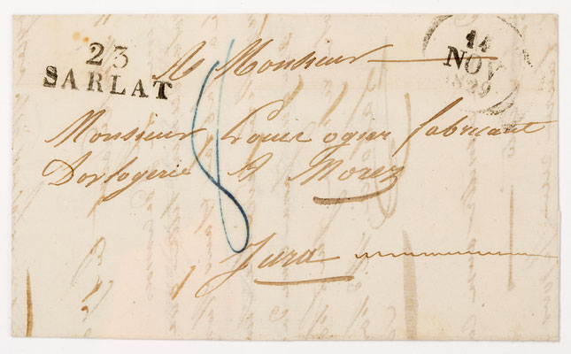 Horloger Louise Ogier, Morez 10.11.1829, Brief