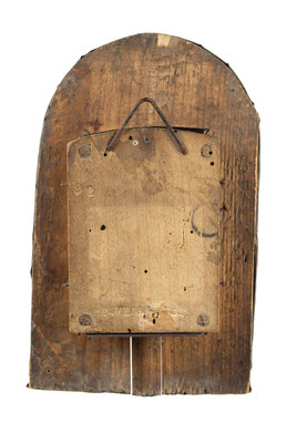 Jockele-Uhr, Uhrmacher Pius Weisser aus Bubenbach im Schwarzwald, um 1870, Ansicht von hinten