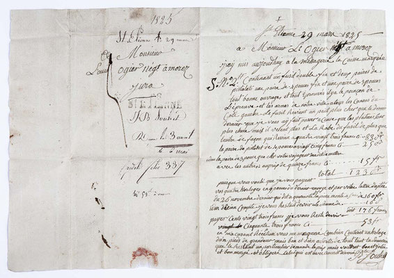 Lettre, Louis Ogier Horloger a Morez, 29.03.1825