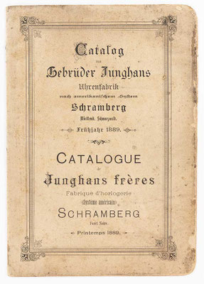Uhrenkatalog der Firma "Gebrüder Junghans" in Schramberg, aus dem Jahre 1889, Seite 1