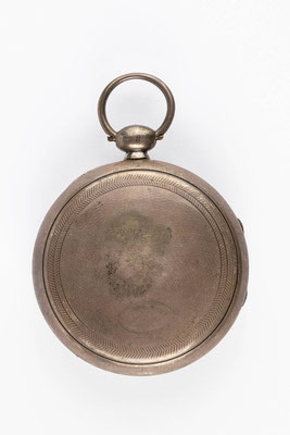 Silberne Taschenuhr von Ib. Studer aus Rheinfelden (um 1850), Rückseite