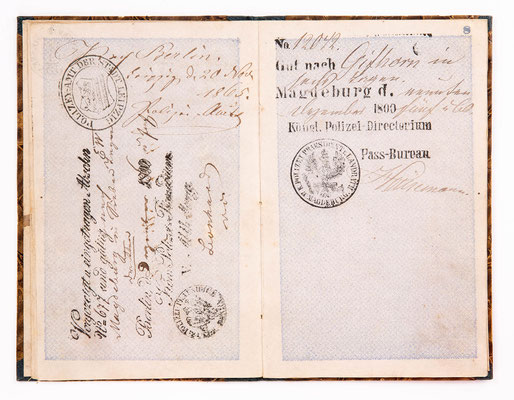 Wanderbuch des Böttchergeselle Heinrich Reinebeck aus Gifhorn, Königreich Hannover 1865