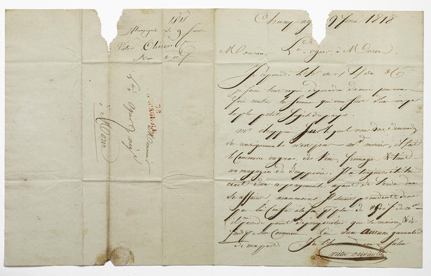 Louis Ogier, Horloger à Morez, lettre 09.02.1818