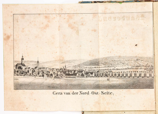Wanderbuch des Bäckergeselle Fanz Maier Brehme, Stadtansicht von Gera 1838