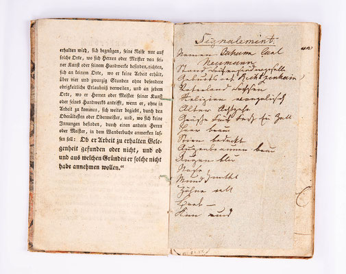 Wanderbuch des Seifensieder Johan Carl Naumann von Richzenhain bei Waldheim, 1819-1821