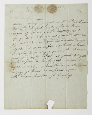 Louis Ogier, Horloger à Morez, lettre 14.09.1812 