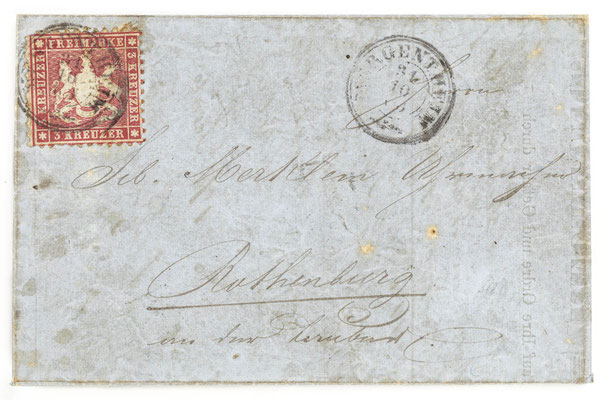 Rechnung der Uhrenfabrik Lenzkirch, Umschlagvorderseite, Lenzkirch 1860