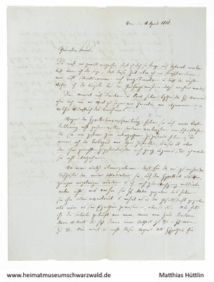 Brief an Samuel Marti in Montbeliard (Frankreich) von seinem Freund I. Seiler in Bern (Schweiz), 18. April 1838