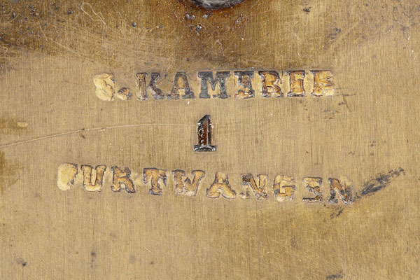 Samuel Kamerer, Uhrmacher in Furtwangen, Uhrwerk mit Stundenschlag, Signatur, um 1865