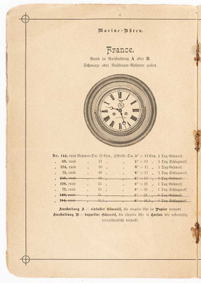 Uhrenkatalog der Firma "Gebrüder Junghans" in Schramberg, aus dem Jahre 1889, Seite 6
