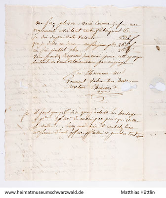 Hologer Romane et Cie Morez, lettre 1833