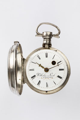 silberne Taschenuhr von Wilhelm Lerch aus Schopfheim, um 1840