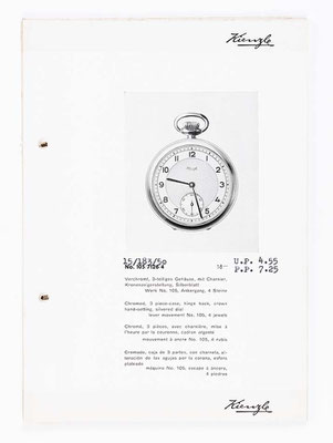 Kienzle Uhrenkatalog für Taschen- und Armbanduhren, Schwenningen, 1939, Seite 20