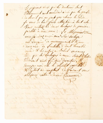 Horloger Louis Ogier, Morez 7.09.1829, Brief Inhalt Seite 2